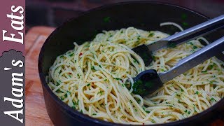 Spaghetti aglio e olio  Spaghetti with garlic and olive oil [upl. by Eirovi]