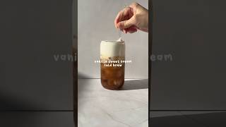 Vanilla sweet cream cold brew coffee latte coffeedrinks coffeelover homecafe [upl. by Elga310]