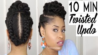 THE 10 MINUTE TWISTED UPDO  Natural Hairstyle [upl. by Thurnau]