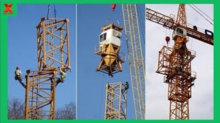 Enchanting Tower Crane Assembly Dismantling Process Building The Tower Crane Properly and Safely [upl. by Olgnaed101]