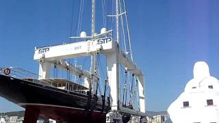 Schooner Athos hauling out [upl. by Aneehsirk]