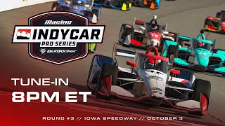 INDYCAR ButtKicker iRacing Pro Series  Round 3 at Iowa Speedway [upl. by Carson]