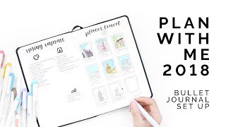 2018 plan with me 🌙 bullet journal spread ideas [upl. by Gonagle]