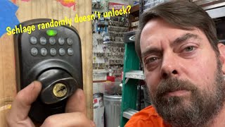 Schlage BE365 deadbolt How to fix not locking or unlocking with code [upl. by Sharona43]