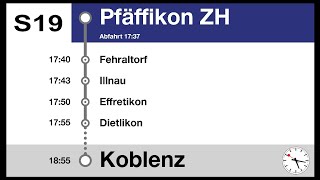 ZVV Ansagen S19 Pfäffikon ZHKoblenz  HVZ  DPZ KISZ [upl. by Sion]