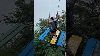 Sky Ladder Bridge Adventure Experience Yunshang Grassland cliff shorts [upl. by Flossy]