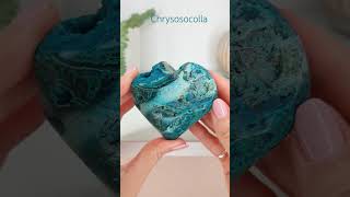 😳😍💚 Chrysocolla Druzy Crystal Heart 💚😍😳 chrysocolla druzyheart crystalshop [upl. by Shanie]