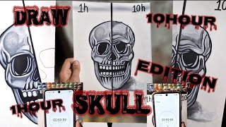 Draw Skull Edition  1 hours vs 10 hours satisfying and colored 🎨✨🤩 [upl. by Alesi650]