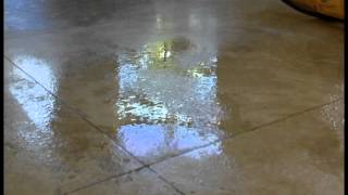 DIY Etch and spot polishing on travertine floor [upl. by Lolita]