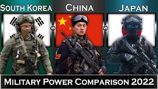 South Korea vs China vs Japan Military Power Comparison 2022 [upl. by Eledoya]