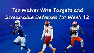 Top Waiver Wire Targets and Streamable Defenses for Week 12 [upl. by Couq]