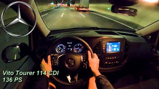 2022 Mercedes Benz Vito Tourer 114 CDI 136 PS TOPSPEED NIGHT POV DRIVE WÜRZBURG 60 FPS [upl. by Garald]