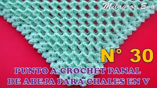 CHAL PUNTO N° 30 TEJIDO A CROCHET EN PUNTO PANAL DE ABEJA O NIDO DE ABEJA EN 3D PASO A PASO [upl. by Acsot]