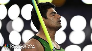 Arshad Nadeems javelin catapults Pakistan to Olympic gold medal  Paris Olympics  NBC Sports [upl. by Schroeder]