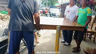 Hardwood furniture delivery in Palompon Leyte solid dining tables and chairs I Akie The Carpenter [upl. by Eillim]