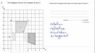 GCSE Maths revision Exam paper practice transformations  rotations [upl. by Spear]