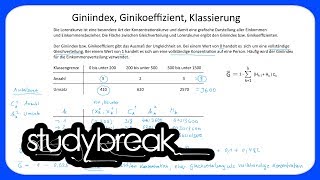 Giniindex Ginikoeffizient Klassierung  Statistik [upl. by Middlesworth]