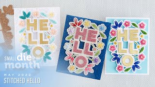 Spellbinders May 2022 Small Die of the Month – Stitched Hello [upl. by Calise85]