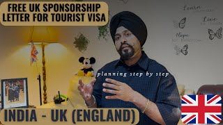 Free UK Sponsorship Letter for TOURIST Visa India  UK  England [upl. by Lunneta]