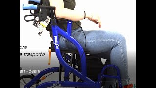 FUSION Deambulatore rollator che si trasforma in carrozzina Con poggiaschiena pedane regolabili [upl. by Kerekes]