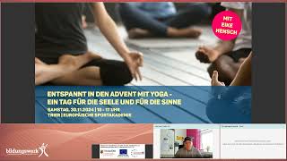 Reminder  Entspannt in den Advent mit Yoga Sendung vom 20112024 [upl. by Eatnuahs]