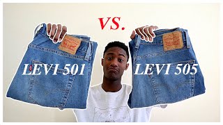 Levis 501 vs Levis 505 Fit Sizing Comfort  More [upl. by Anaerol25]