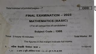 Final Exam Maths 2023Basic।Tripura।Part2 [upl. by Skippy957]