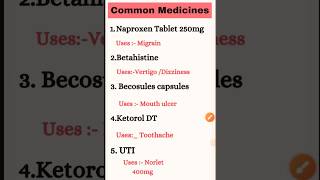 Top 10 Common medicines and Uses  सभी प्रकार की दवाइयां  medicines emergencymedicine bhms [upl. by Amorete]