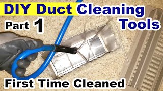 DIY Air Duct Cleaning Tools part 1  How I Cleaned Air Ducts using DIY Equipment 40 year old house [upl. by Asiel614]