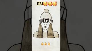 B T S💝💝 drawing 😃🤭🥰drawing ✏🤠🤠viral❤❤👏👏❤ short 👍👍and subscribe🔔 my youtube channel 👍🔔 [upl. by Alletse]