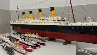 All Mini Ships Model Review  Britannic Carpathia Fitzgerald  and the Big Lego Titanic [upl. by Herzog]