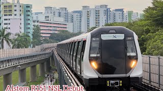 Alstom R151 NSL Debut another 2024 built R151 Trainset 1883884 NS12 CanberraNS13 Yishun [upl. by Aihsekyw]