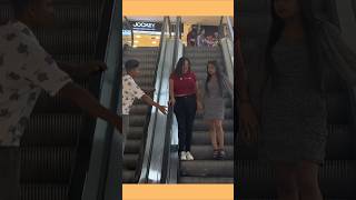 Touching Hands On Escalator Prank shorts funny escalator comedy prank [upl. by Azirb598]