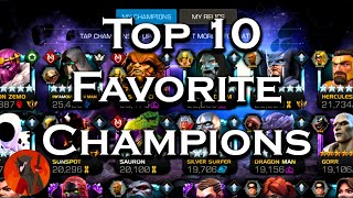 Top 10 Favorite Champions  Marvel Contest of Champions [upl. by Melania]