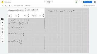 Cesgranrio Se sen x  34 então cos 2x vale [upl. by Ishmul]
