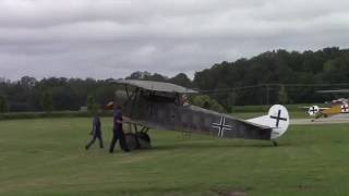 Fokker DVII Engine Start and Takeoff [upl. by Carrew]