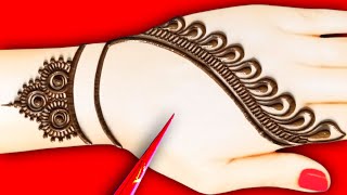 Stylish back hand mehndi designs । New mehndi ka design । simple mehandi design । cone design [upl. by Finny]