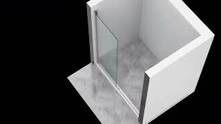 CAGLS4Framed Shower Door with Softclose Single Sliding Shower Enclosure [upl. by Kenyon266]