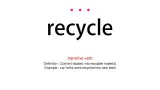 How to pronounce recycle  Vocab Today [upl. by Margaretha161]