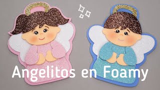 Como hacer Angelitos con foamy o goma eva  cadubana [upl. by Rabi]