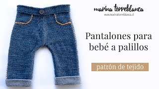 Pantalones para bebe a palillos 3 meses Patrón de tejido [upl. by Fritz]