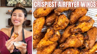 Keto Crispy Chicken Wings MY SECRET INGREDIENT to the Crispest Air fryer Wings [upl. by Eiuol]