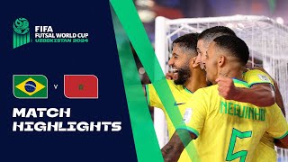 HIGHLIGHTS Brazil v Morocco  FIFA Futsal World Cup Uzbekistan 2024 [upl. by Arney]