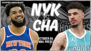 New York Knicks vs Charlotte Hornets Full Game Highlights  Oct 6  202425 NBA Preseason [upl. by Fotzsyzrk174]