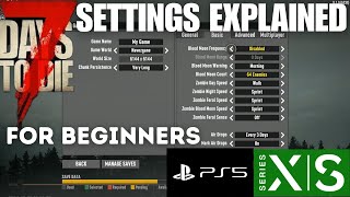 Settings Tips for Beginners  7 Days to Die Console Edition 10 Xbox and PlayStation PS5 [upl. by Shira715]