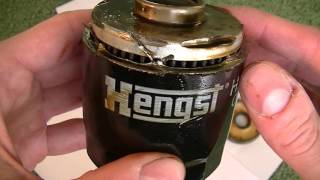 Inside Hengst oil filter after 1 year hengst filter [upl. by Terb]