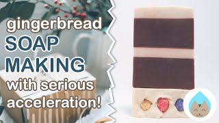 Making Gingerbread ❄ holiday ❄ soap with INTENSE fragrance oil ACCELERATION [upl. by Adey]