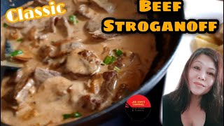 Classic Beef Stroganoff  Boeuf Stroganoff  JebAnns Channel [upl. by Rogozen]