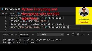 Python Encrypting and decrypting with the DES algorithm [upl. by Etteniuq750]