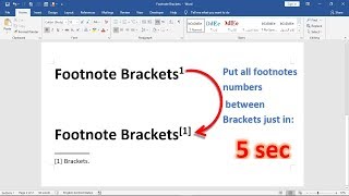 How to add brackets aroud all footnotes numbers in 5 seconds [upl. by Spada145]